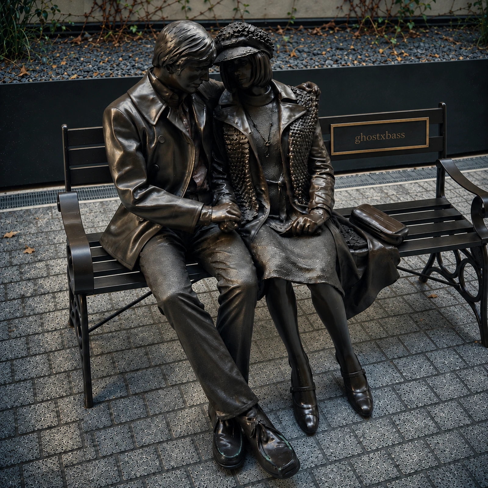 lincoln plus pico cover: two bronze figures together on a bench